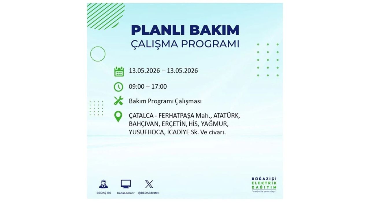 13 Mayıs’ta İstanbul’da Elektrik Kesintisi: Etkilenecek İlçeler Belli Oldu 22