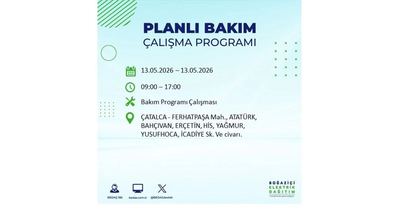 13 Mayıs’ta İstanbul’da Elektrik Kesintisi: Etkilenecek İlçeler Belli Oldu 23