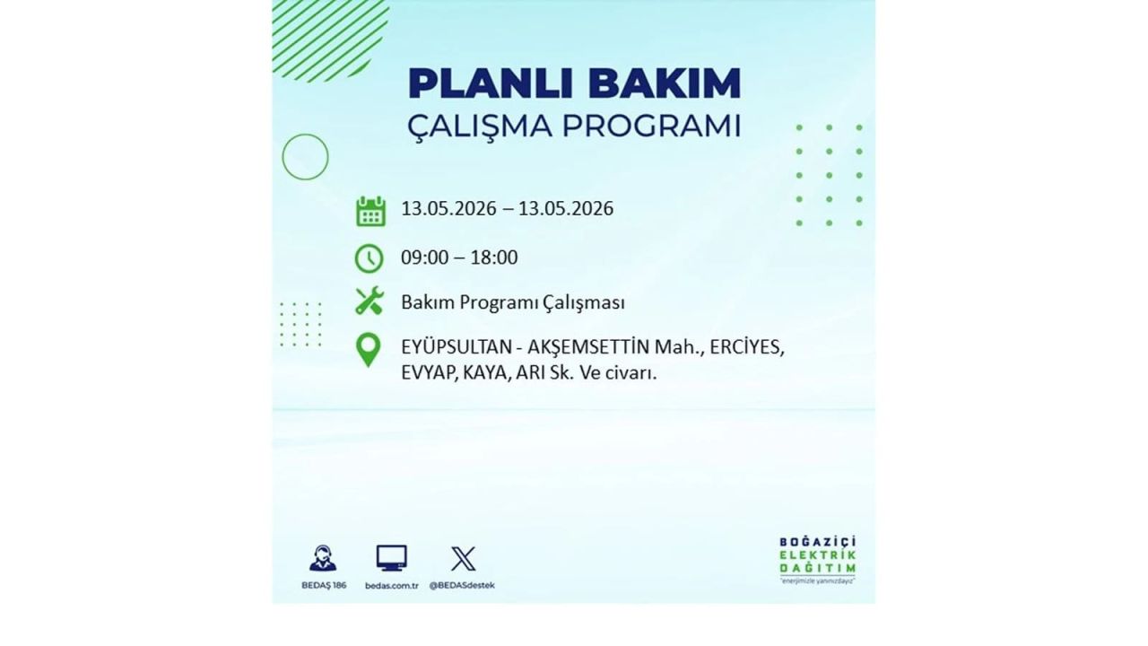 13 Mayıs’ta İstanbul’da Elektrik Kesintisi: Etkilenecek İlçeler Belli Oldu 32