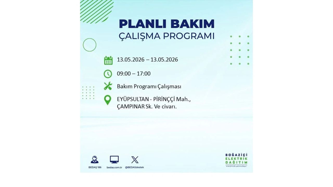 13 Mayıs’ta İstanbul’da Elektrik Kesintisi: Etkilenecek İlçeler Belli Oldu 33