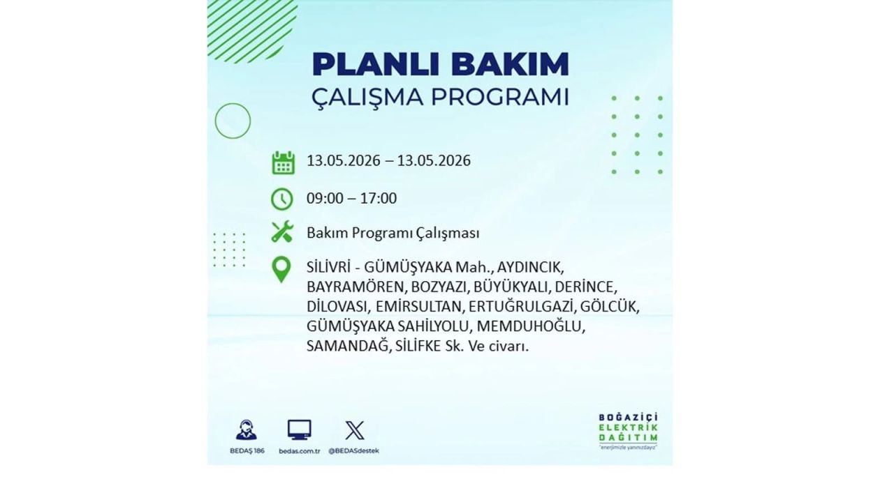 13 Mayıs’ta İstanbul’da Elektrik Kesintisi: Etkilenecek İlçeler Belli Oldu 47