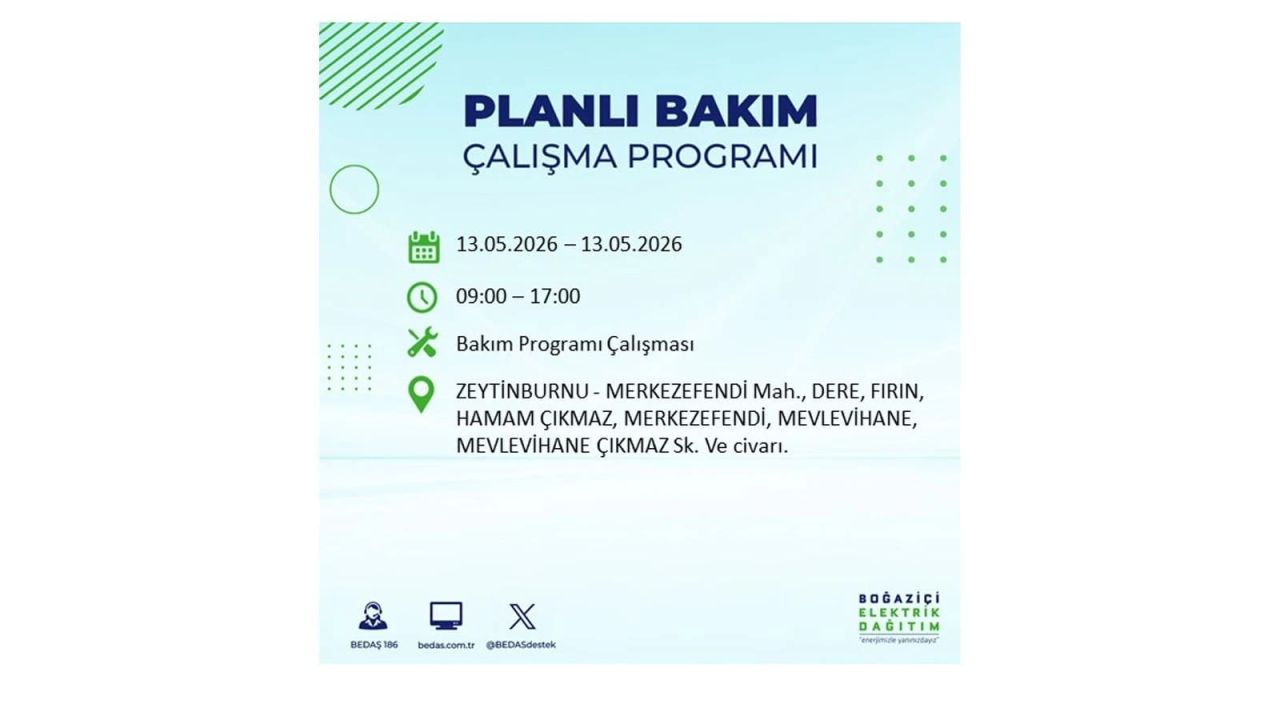 13 Mayıs’ta İstanbul’da Elektrik Kesintisi: Etkilenecek İlçeler Belli Oldu 56