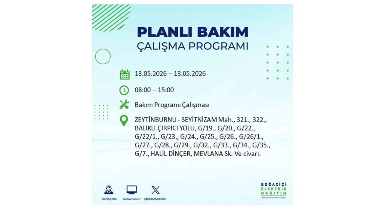 13 Mayıs’ta İstanbul’da Elektrik Kesintisi: Etkilenecek İlçeler Belli Oldu 64
