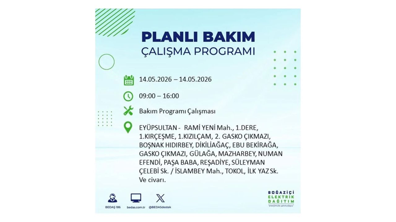 İstanbul’da 14 Mayıs’ta elektrik kesintisi: Saat saat kesinti detayları 22