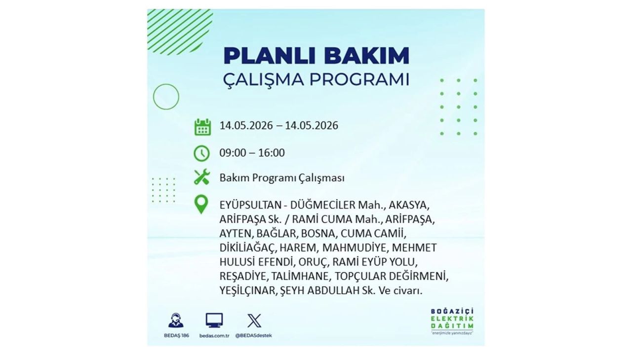 İstanbul’da 14 Mayıs’ta elektrik kesintisi: Saat saat kesinti detayları 23