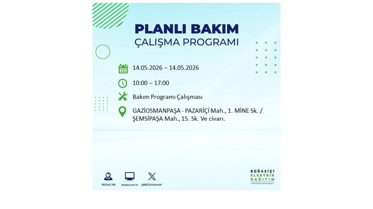 İstanbul’da 14 Mayıs’ta elektrik kesintisi: Saat saat kesinti detayları 29