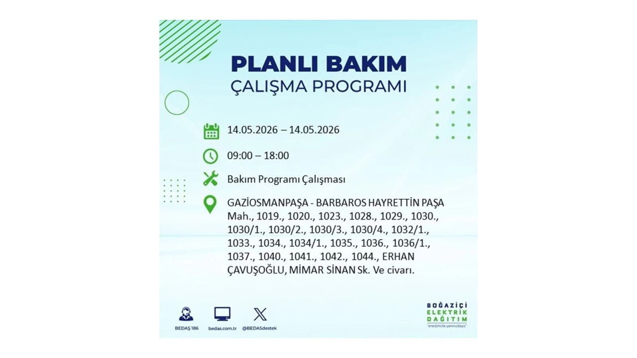 İstanbul’da 14 Mayıs’ta elektrik kesintisi: Saat saat kesinti detayları 30