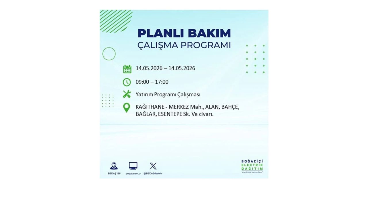 İstanbul’da 14 Mayıs’ta elektrik kesintisi: Saat saat kesinti detayları 31
