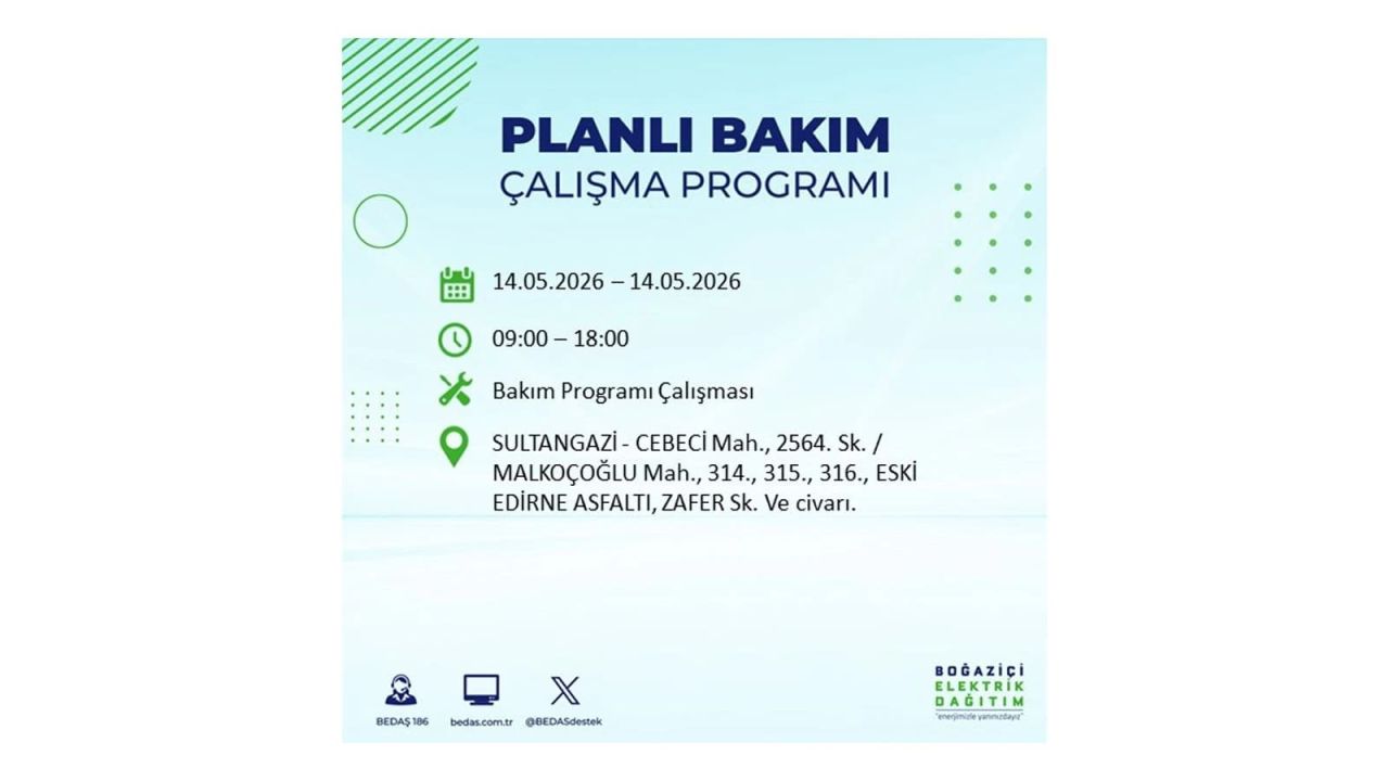 İstanbul’da 14 Mayıs’ta elektrik kesintisi: Saat saat kesinti detayları 46