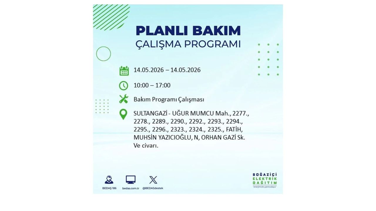 İstanbul’da 14 Mayıs’ta elektrik kesintisi: Saat saat kesinti detayları 47