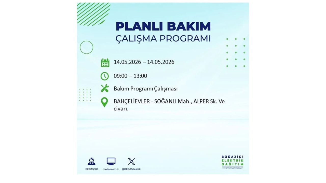 İstanbul’da 14 Mayıs’ta elektrik kesintisi: Saat saat kesinti detayları 6