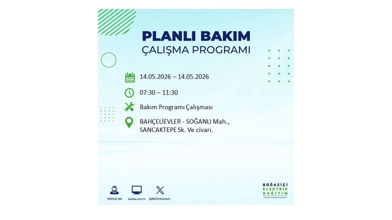 İstanbul’da 14 Mayıs’ta elektrik kesintisi: Saat saat kesinti detayları 7