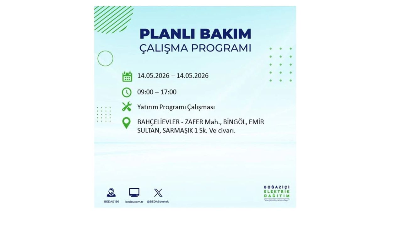 İstanbul’da 14 Mayıs’ta elektrik kesintisi: Saat saat kesinti detayları 8