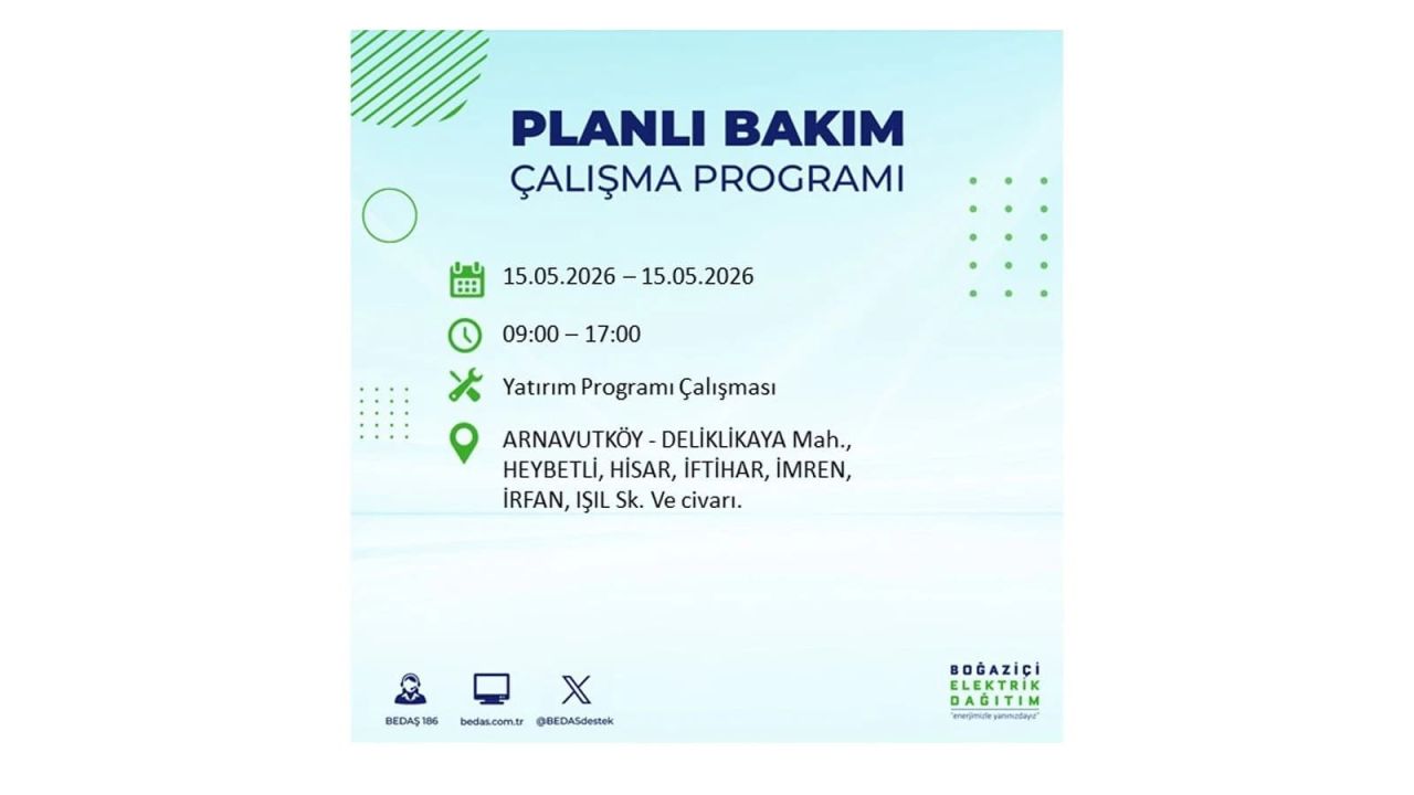 İstanbul'da dev elektrik kesintisi: İşte 15 Mayıs İstanbul elektrik kesintisi olan ilçeler 1