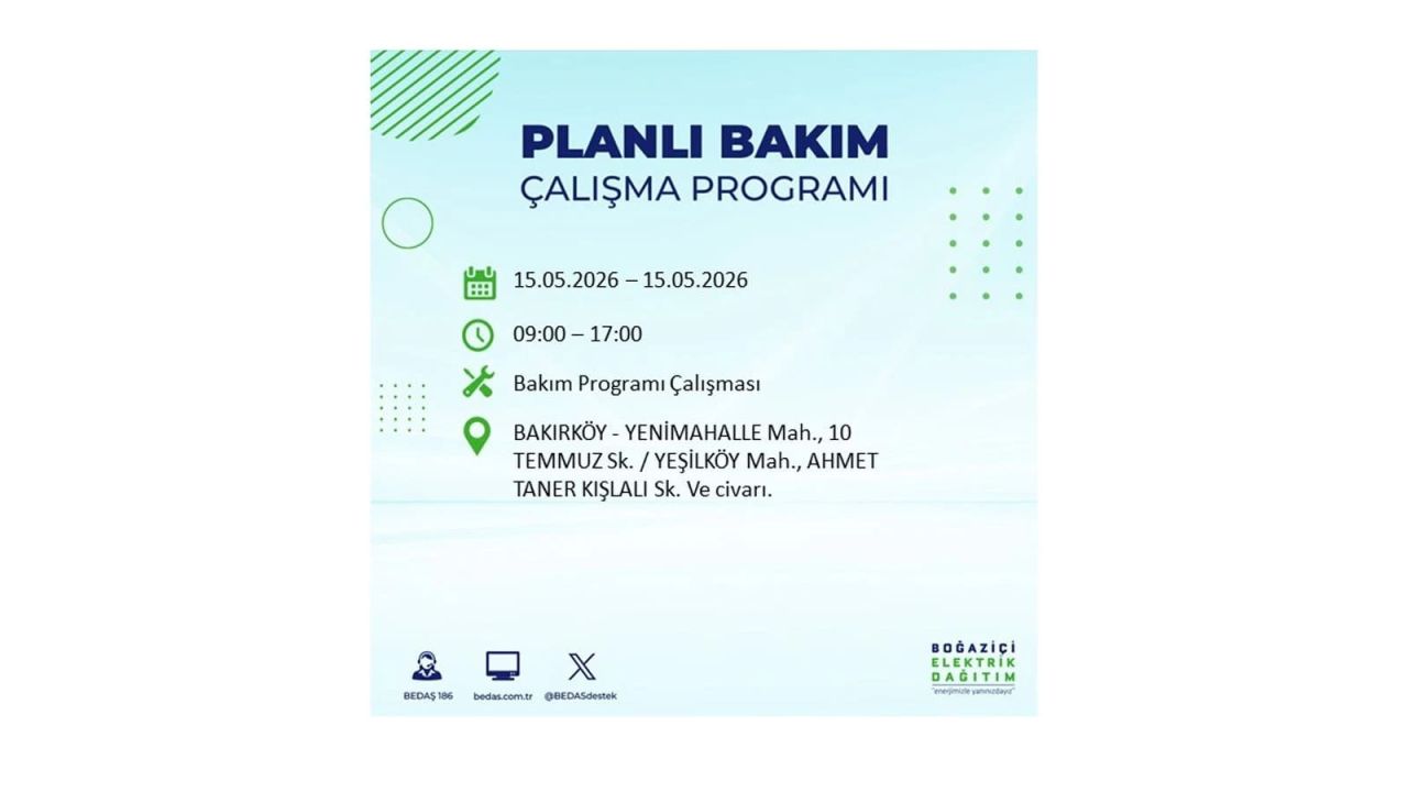 İstanbul'da dev elektrik kesintisi: İşte 15 Mayıs İstanbul elektrik kesintisi olan ilçeler 10