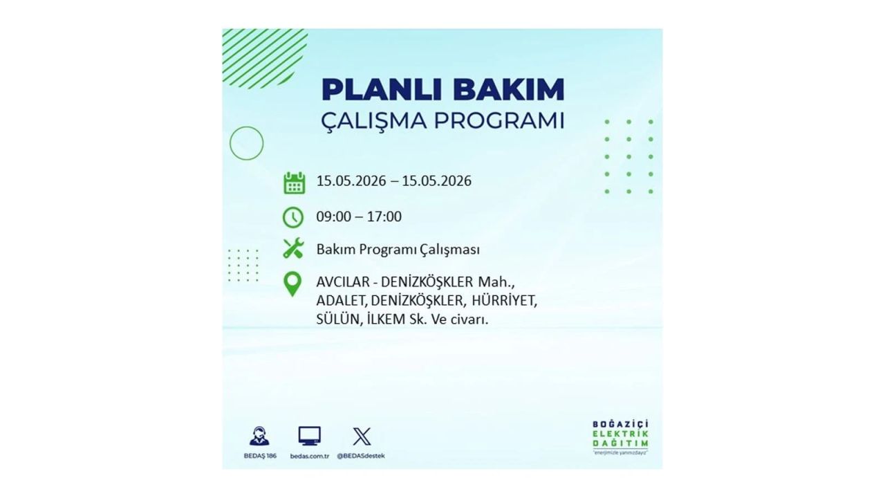 İstanbul'da dev elektrik kesintisi: İşte 15 Mayıs İstanbul elektrik kesintisi olan ilçeler 3