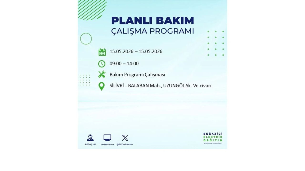 İstanbul'da dev elektrik kesintisi: İşte 15 Mayıs İstanbul elektrik kesintisi olan ilçeler 52