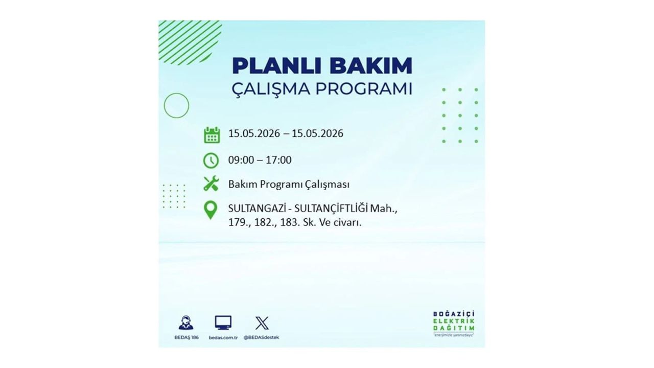 İstanbul'da dev elektrik kesintisi: İşte 15 Mayıs İstanbul elektrik kesintisi olan ilçeler 60