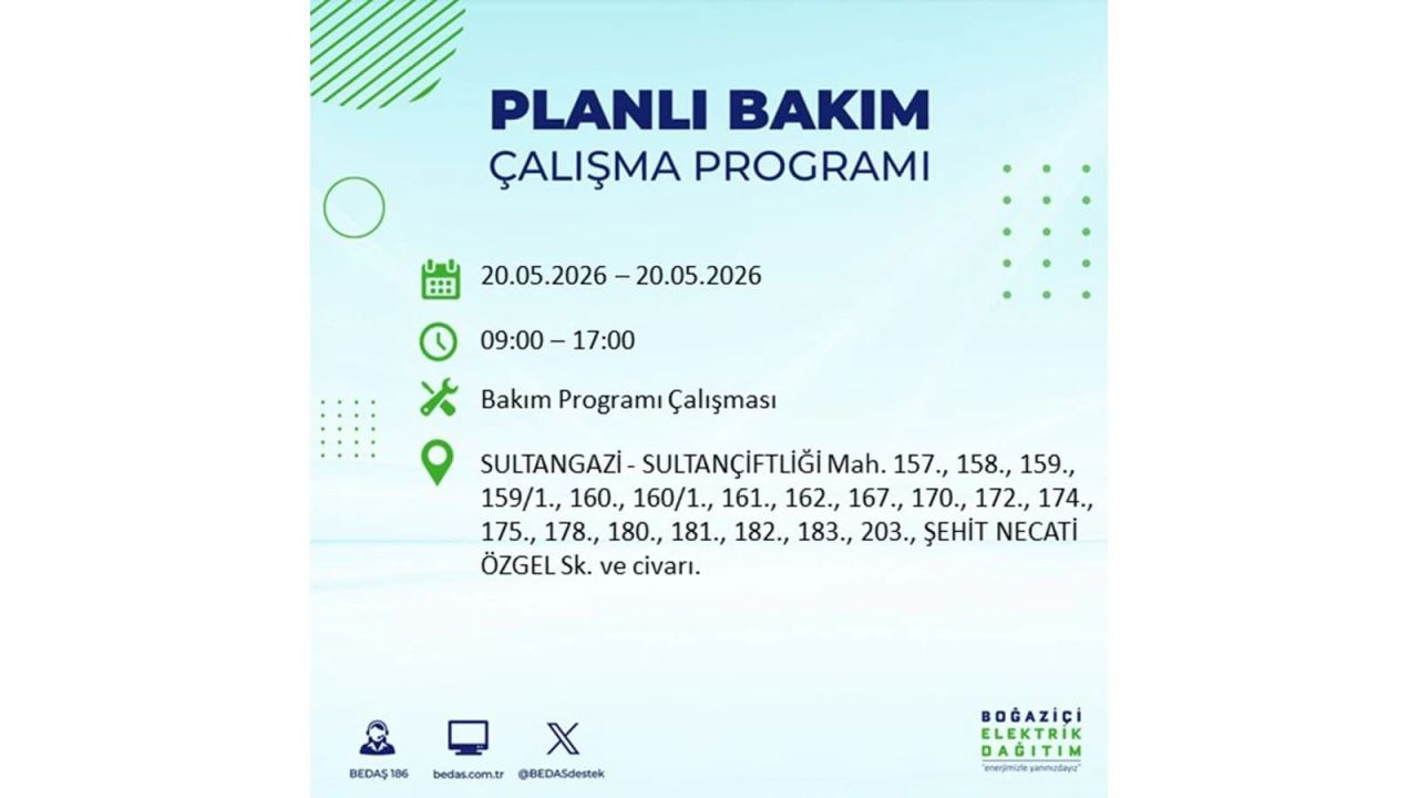 İstanbul’da yaşayanlar dikkat! 20 Mayıs Çarşamba günü elektrik kesintisi uygulanacak 23