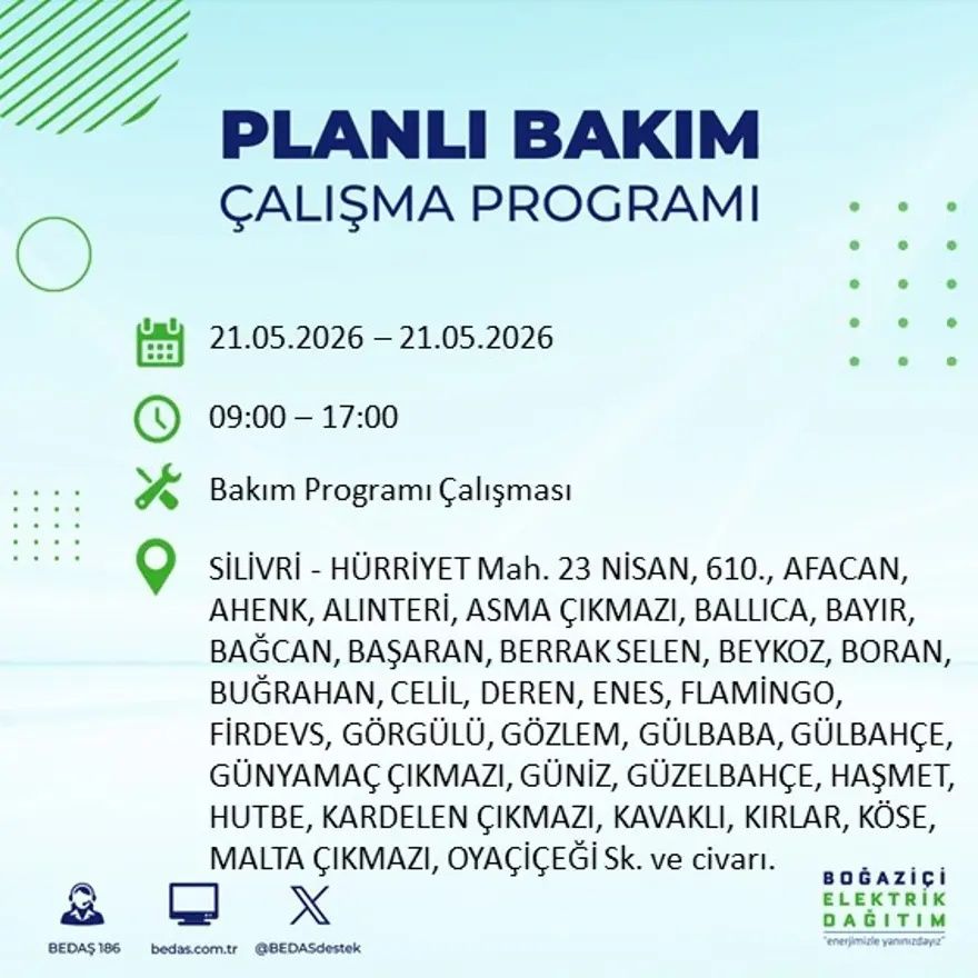 İstanbul'da dev elektrik kesintisi alarmı! 21 ilçede hayat 9 saat boyunca duracak! Bu gece başlıyor... 4