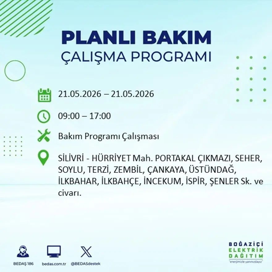 İstanbul'da dev elektrik kesintisi alarmı! 21 ilçede hayat 9 saat boyunca duracak! Bu gece başlıyor... 14