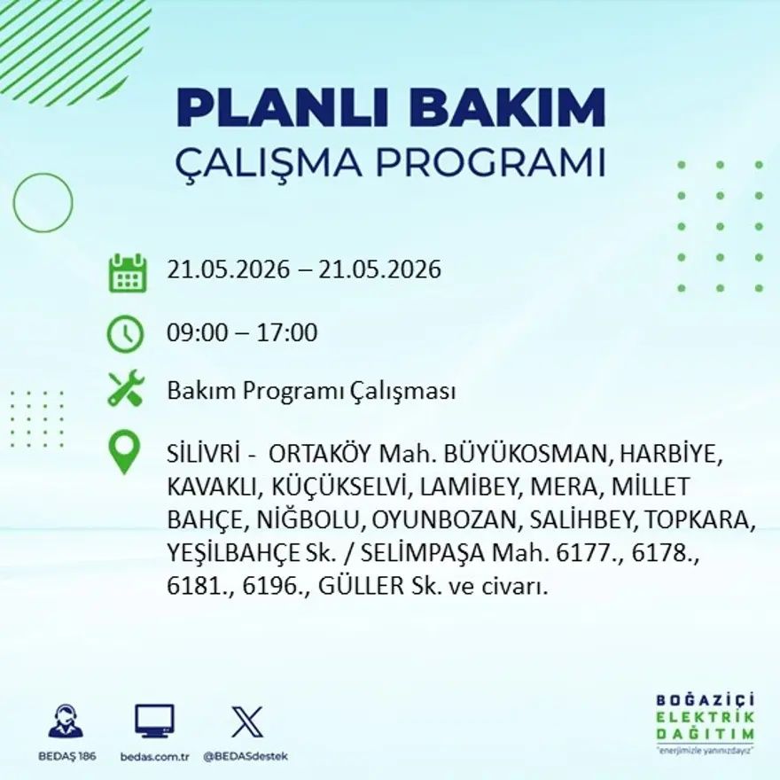 İstanbul'da dev elektrik kesintisi alarmı! 21 ilçede hayat 9 saat boyunca duracak! Bu gece başlıyor... 9