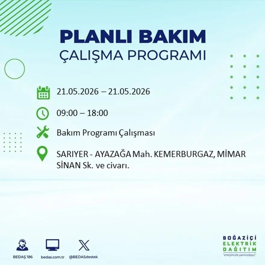 İstanbul'da dev elektrik kesintisi alarmı! 21 ilçede hayat 9 saat boyunca duracak! Bu gece başlıyor... 45