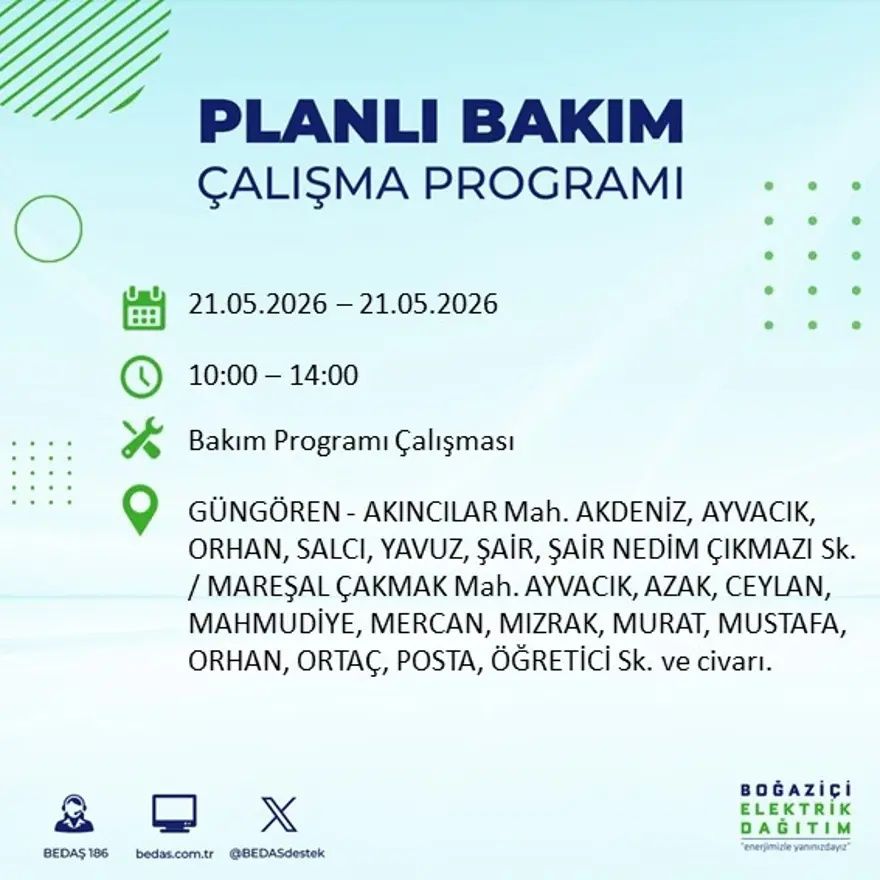 İstanbul'da dev elektrik kesintisi alarmı! 21 ilçede hayat 9 saat boyunca duracak! Bu gece başlıyor... 10