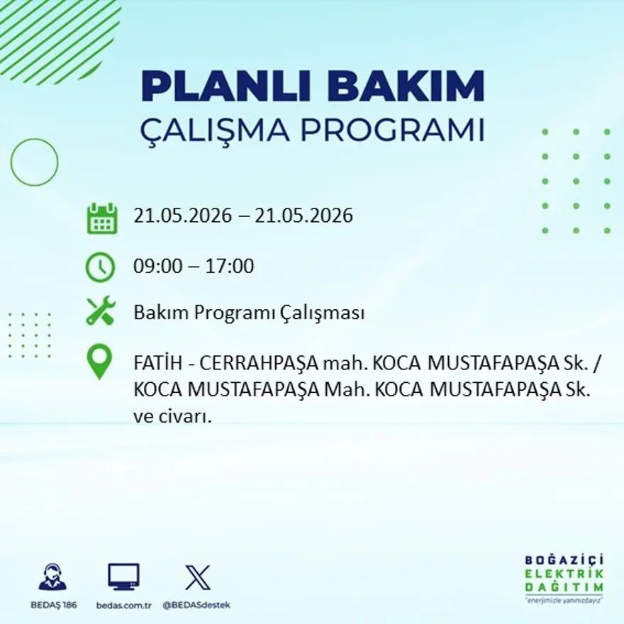 İstanbul'da dev elektrik kesintisi alarmı! 21 ilçede hayat 9 saat boyunca duracak! Bu gece başlıyor... 16
