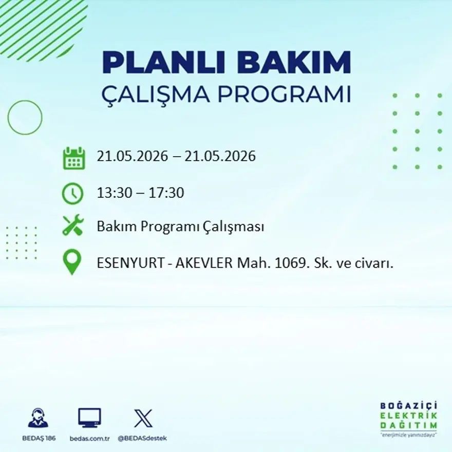 İstanbul'da dev elektrik kesintisi alarmı! 21 ilçede hayat 9 saat boyunca duracak! Bu gece başlıyor... 60