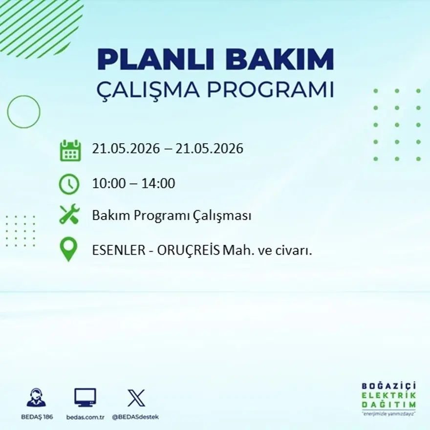İstanbul'da dev elektrik kesintisi alarmı! 21 ilçede hayat 9 saat boyunca duracak! Bu gece başlıyor... 58