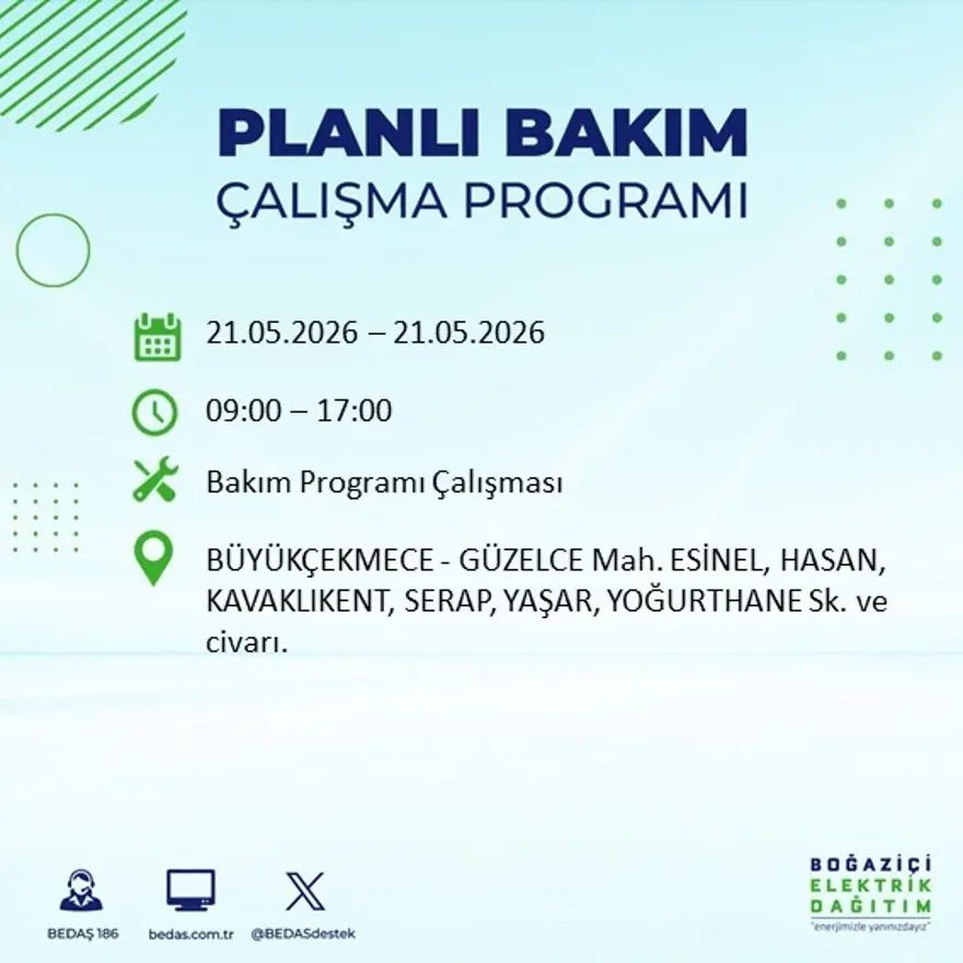 İstanbul'da dev elektrik kesintisi alarmı! 21 ilçede hayat 9 saat boyunca duracak! Bu gece başlıyor... 24