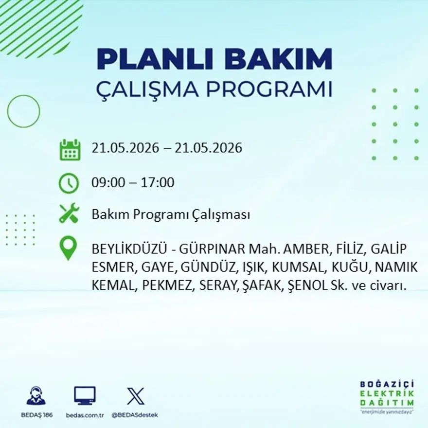 İstanbul'da dev elektrik kesintisi alarmı! 21 ilçede hayat 9 saat boyunca duracak! Bu gece başlıyor... 15
