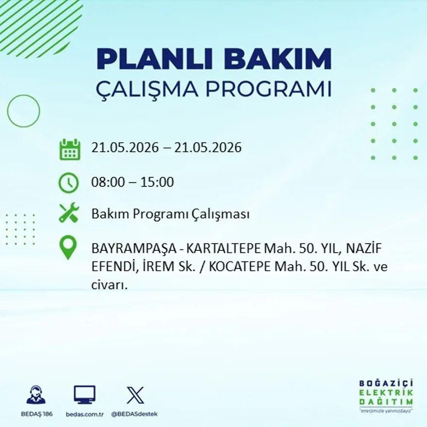 İstanbul'da dev elektrik kesintisi alarmı! 21 ilçede hayat 9 saat boyunca duracak! Bu gece başlıyor... 21