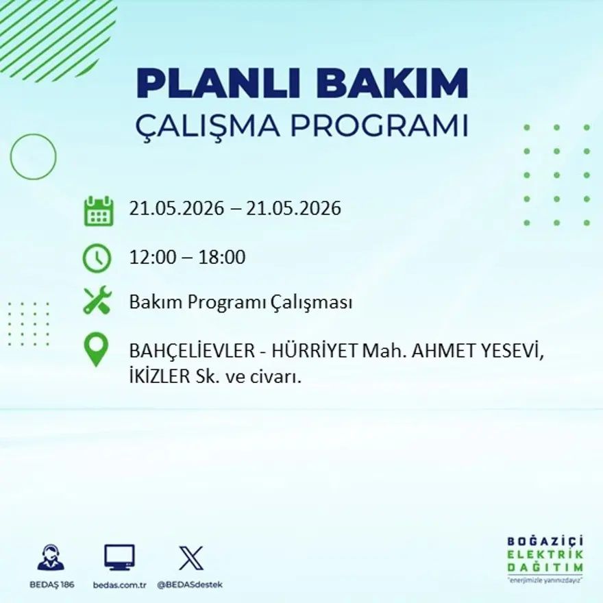 İstanbul'da dev elektrik kesintisi alarmı! 21 ilçede hayat 9 saat boyunca duracak! Bu gece başlıyor... 41