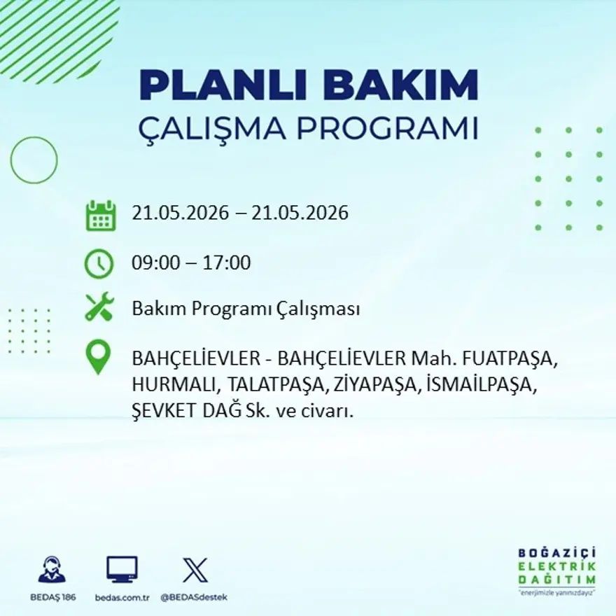 İstanbul'da dev elektrik kesintisi alarmı! 21 ilçede hayat 9 saat boyunca duracak! Bu gece başlıyor... 18