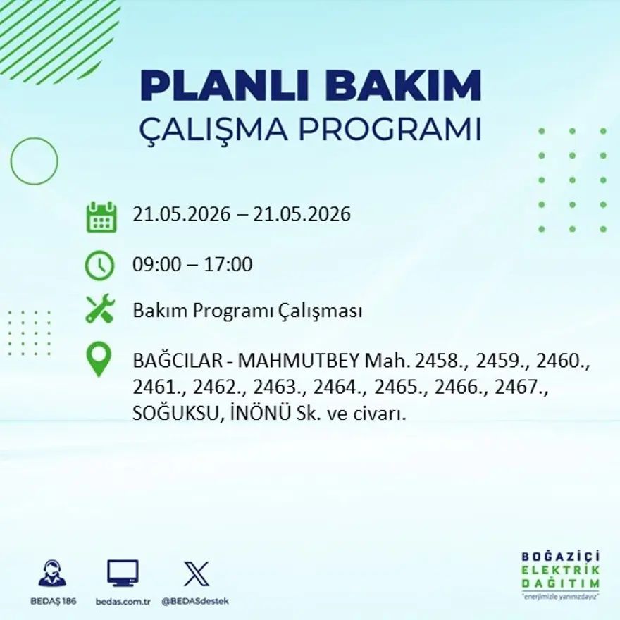 İstanbul'da dev elektrik kesintisi alarmı! 21 ilçede hayat 9 saat boyunca duracak! Bu gece başlıyor... 11