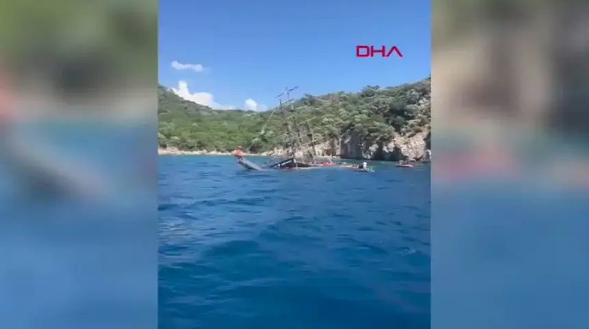 Marmaris'te korku dolu dakikalar: Tur teknesi battı! 110 yolcu vardı... 1