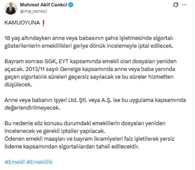 EYT’lilere bayram sonrası SGK şoku iddiası: Emeklilikler iptal edilebilir, maaşlar geri istenebilir! 9