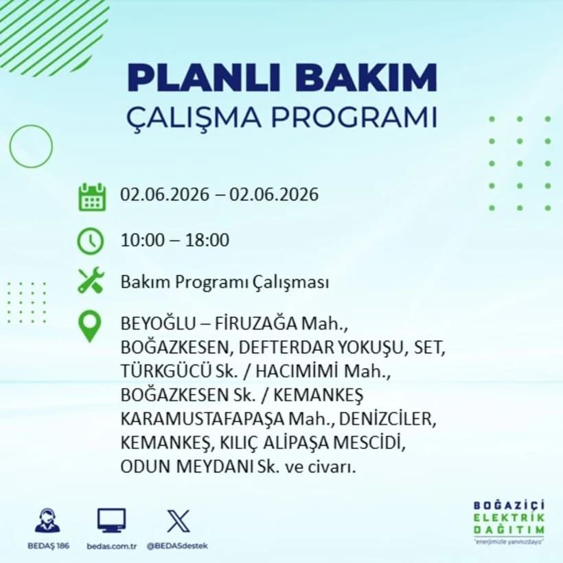 BEDAŞ duyurdu: İstanbul’da 2 Haziran Salı günü elektrikler kesilecek! İşte ilçe ilçe tam liste 12