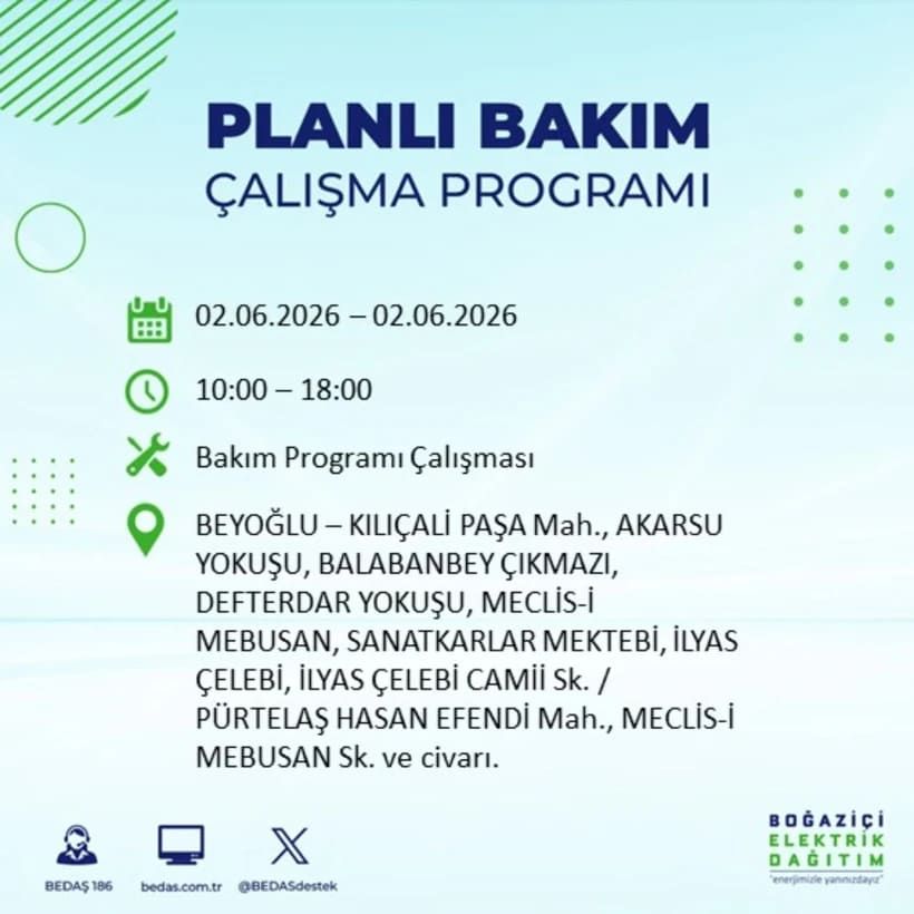 BEDAŞ duyurdu: İstanbul’da 2 Haziran Salı günü elektrikler kesilecek! İşte ilçe ilçe tam liste 13