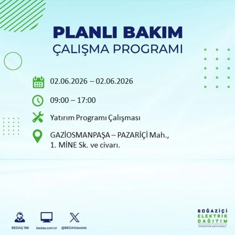 BEDAŞ duyurdu: İstanbul’da 2 Haziran Salı günü elektrikler kesilecek! İşte ilçe ilçe tam liste 19