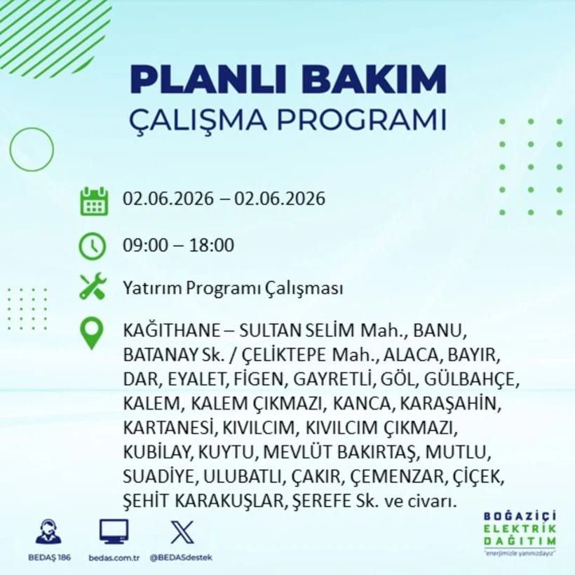BEDAŞ duyurdu: İstanbul’da 2 Haziran Salı günü elektrikler kesilecek! İşte ilçe ilçe tam liste 21