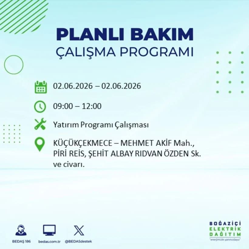BEDAŞ duyurdu: İstanbul’da 2 Haziran Salı günü elektrikler kesilecek! İşte ilçe ilçe tam liste 22