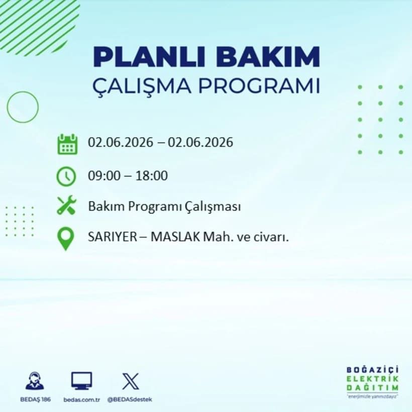 BEDAŞ duyurdu: İstanbul’da 2 Haziran Salı günü elektrikler kesilecek! İşte ilçe ilçe tam liste 27