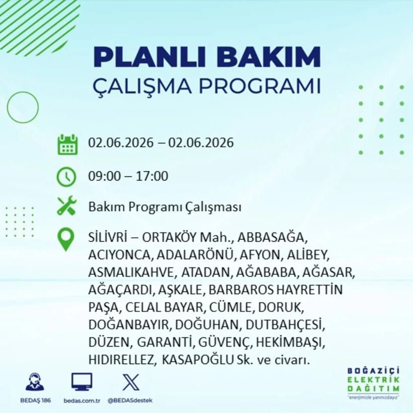 BEDAŞ duyurdu: İstanbul’da 2 Haziran Salı günü elektrikler kesilecek! İşte ilçe ilçe tam liste 28