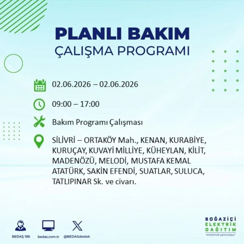 BEDAŞ duyurdu: İstanbul’da 2 Haziran Salı günü elektrikler kesilecek! İşte ilçe ilçe tam liste 29