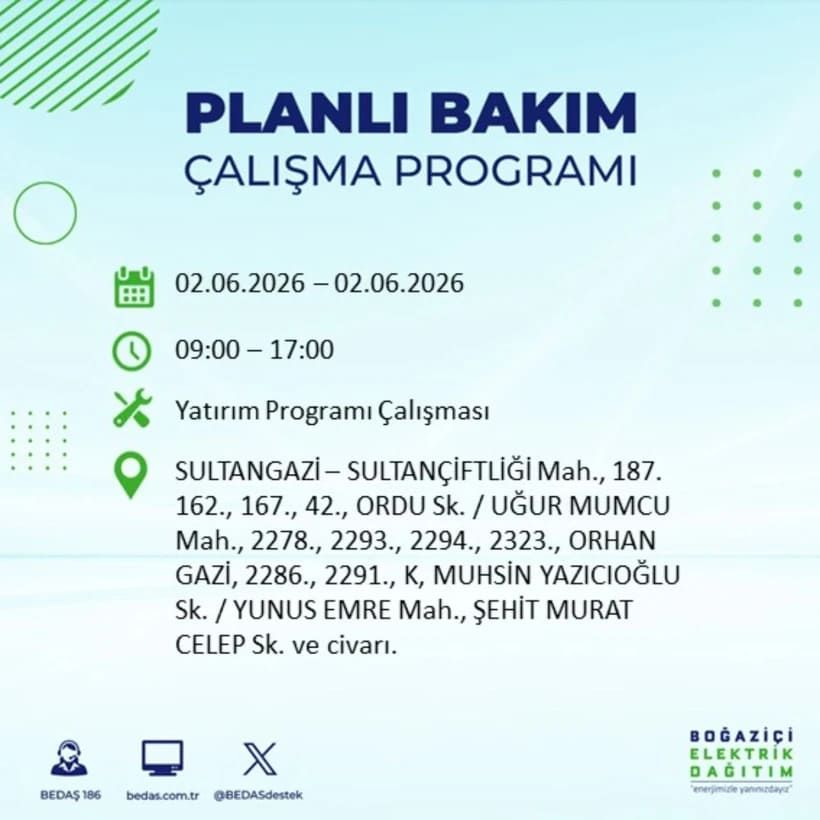 BEDAŞ duyurdu: İstanbul’da 2 Haziran Salı günü elektrikler kesilecek! İşte ilçe ilçe tam liste 31