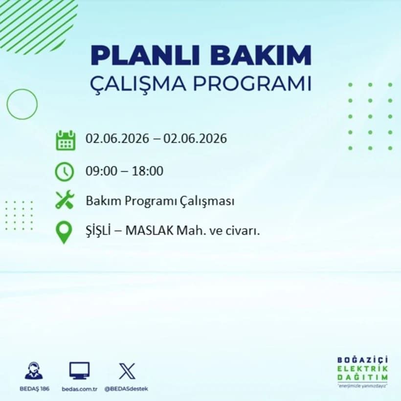 BEDAŞ duyurdu: İstanbul’da 2 Haziran Salı günü elektrikler kesilecek! İşte ilçe ilçe tam liste 34