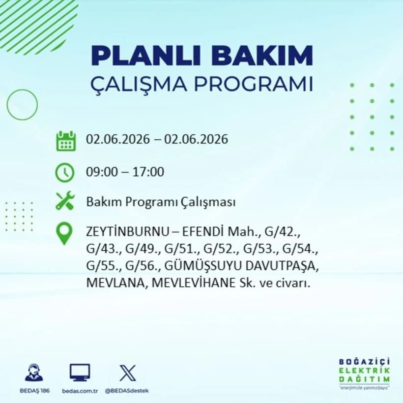 BEDAŞ duyurdu: İstanbul’da 2 Haziran Salı günü elektrikler kesilecek! İşte ilçe ilçe tam liste 35